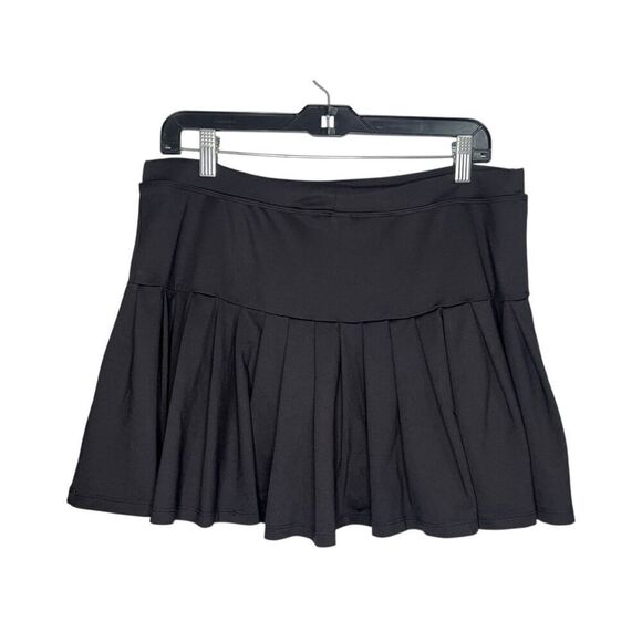 Fetch Women’s Large Black Pleated Mini Skort Stretch Y2K - Picture 3 of 5